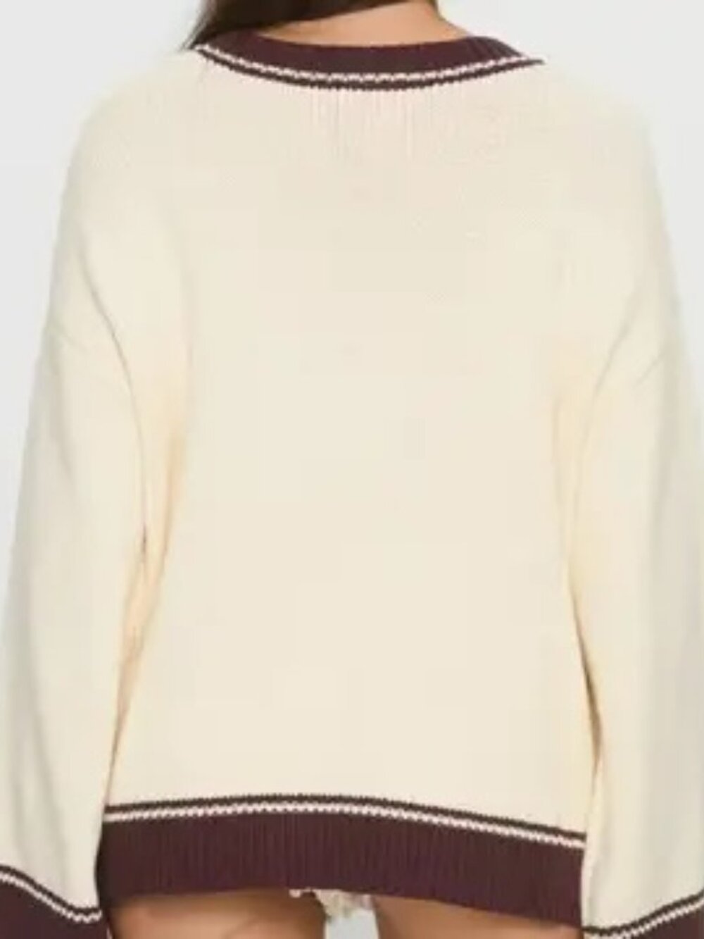 Western Vintage Horse Graphic Knit Sweater in Cream - Picture 5 of 5